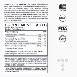 Electrolyte Cápsulas, sales de rehidratación de repuesto natural con magnesio, zinc, calcio y sodio, ayuda a una rápida rehidratación y recuperación  