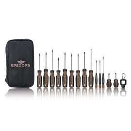 Spec Ops Tools Father's Day Gifts for Dad 14-Piece Screwdriver Set, 5 Phillips, 5 Slotted, 2 Torx, 2 Square, Magentic Tip, 3% Donated to Veterans