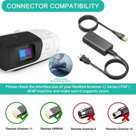 HKY Replacement Resmed AirSense 11 Power Cord 24V 2.71A 65W Power Supply for Resmed Air 11 AirSense 11 AutoSet/AirSense 11 Elite/AirSense 11 CPAP Machine Power Cord Adapter 390000 Airsense 11 Supplies
