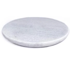 White Marble Chakla, high- Quality Marble Ring Base Rolling Board Serves Multiple Purposes (9")