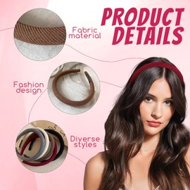 Kabwea 5 Piece Multicoloured Non-Slip Headbands, Elegant Hairbands for Ladies, Hairbands Women, Hairband, Hairbands