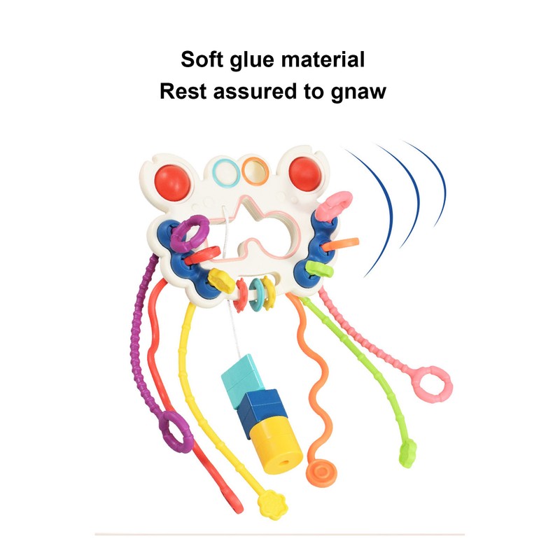 Pull String Interactive Toy Plastic Colorful Pulling Toy for Visual