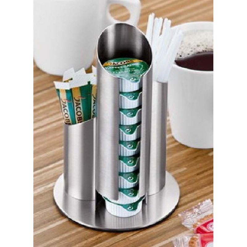 Esmeyer 400-2647 Portionsspender Multi aus mattiertem Edelstahl, für Milchdöschen, Zuckertüten