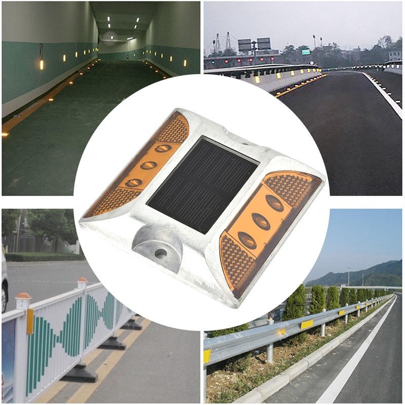6 LED Solar Power Ground Marker Lights Waterproof Outdoor Driveway