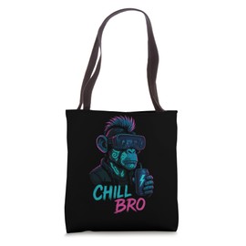 Chill Bro Cool Monkey with Sunglasses Funny Saying Gamer Tote Bag