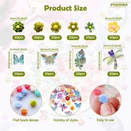 PYSEOSISE Mini Fiori Decorativi, 200 Pezzi Mini Fiori in Resina, Charms Floreali Flatback per Unghie Piccolo Fiorellini Decorativi per Adulti DIY Artigianato Custodie Scrapbook