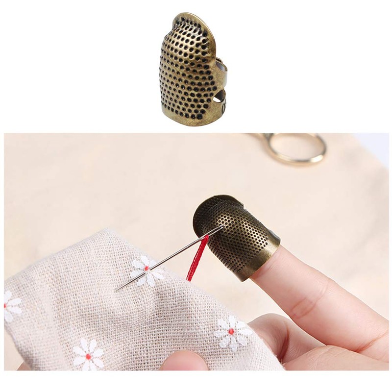 oupados Set of 3 Adjustable Non-Slip Copper Thimble Sewing Thimble