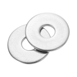 uxcell 100Pcs M6 Flat Washer, 304 Stainless Steel 6.4mm ID x 20mm OD x 1.5mm Thick for Bolt Screw, Factories Repair, Kitchens, Shops, and Outdoor Construction, Silvery