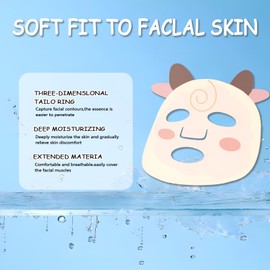 6 Pieces Masks Beauty Face Mask Children's Cloth Masks Set Suitable for All Skin Types Deep Moisturising Suitable for Girls and Women Can Be Used as a Gift (Cat Sheep Tiger)