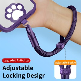 saxsion Hand Wrist Strap Lanyard,Anti Theft,Universal Cell Phone Multifuctional Patch Lanyards for Women and Men (Purple)