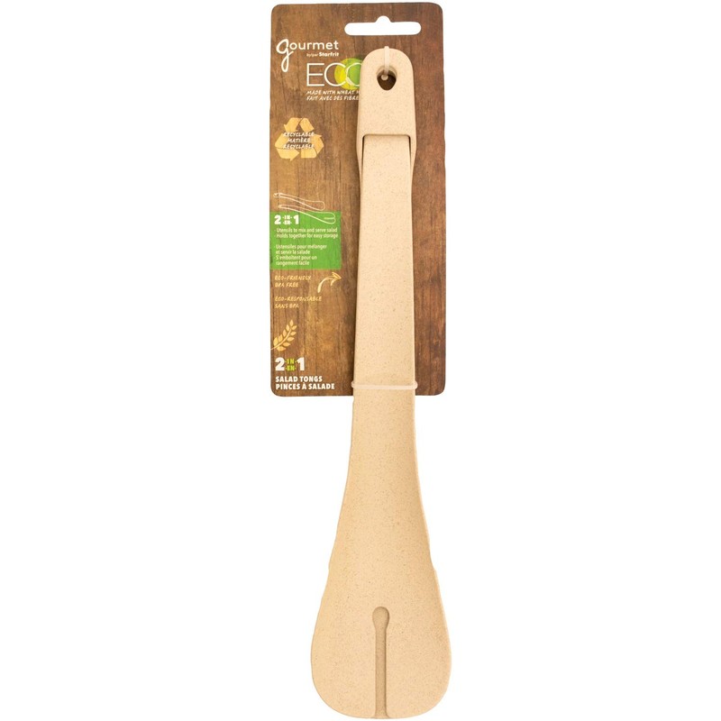 Starfrit Gourmet ECO - 2-in-1 Salad Tongs - Wheat Straw