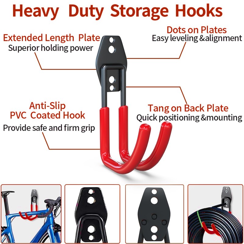3-H Garden Hose Holder Wall Mount 4 Pack,Solid Steel Hose