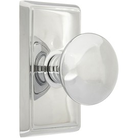 Providence Door Set with Round Brass Knobs Passage in Polished Chrome. Doorsets.