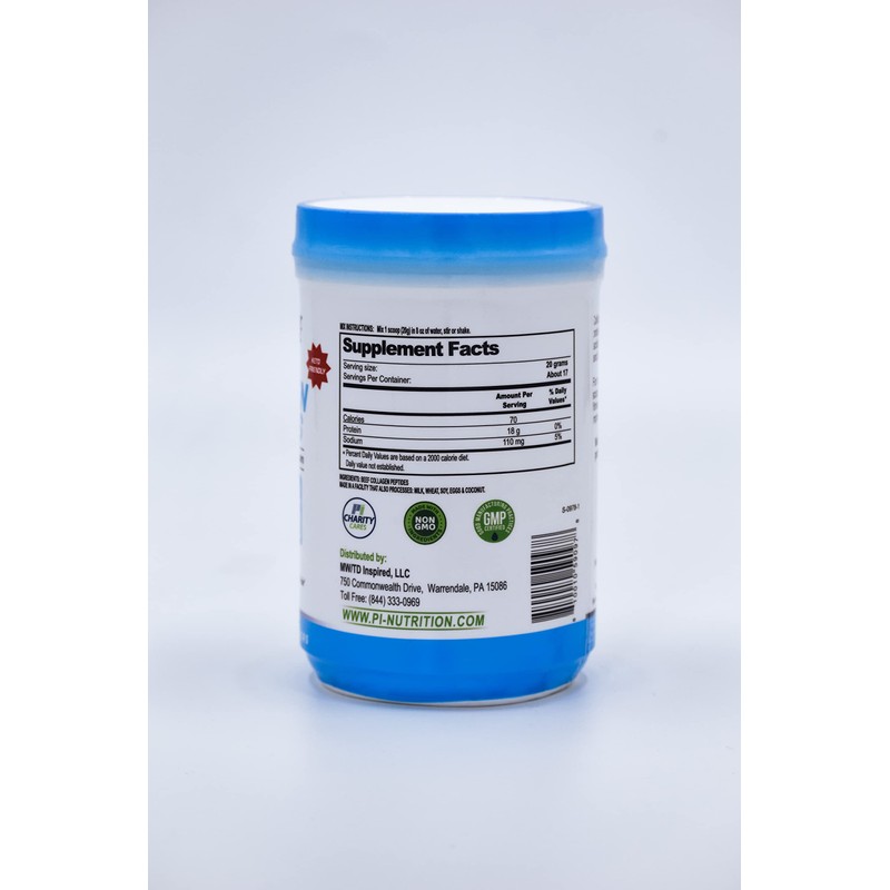 PERFORMANCE INSPIRED Nutrition Hydrolyzed Collagen Peptides Powder – 18g Protein