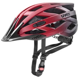 uvex i-vo cc Lightweight All-Round Helmet for Men and Women, Individual Size Adjustment, Expandable with LED Light, Red/Black, 56–60 cm