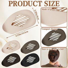 4Pcs Duckbill Flat Hair Clip No-Slip Grip for Thick Thin Hair Sturdy Hold Barrettes Accessories Claw Clips Simple Fashion Lay Down Claw Clamps Women Girls