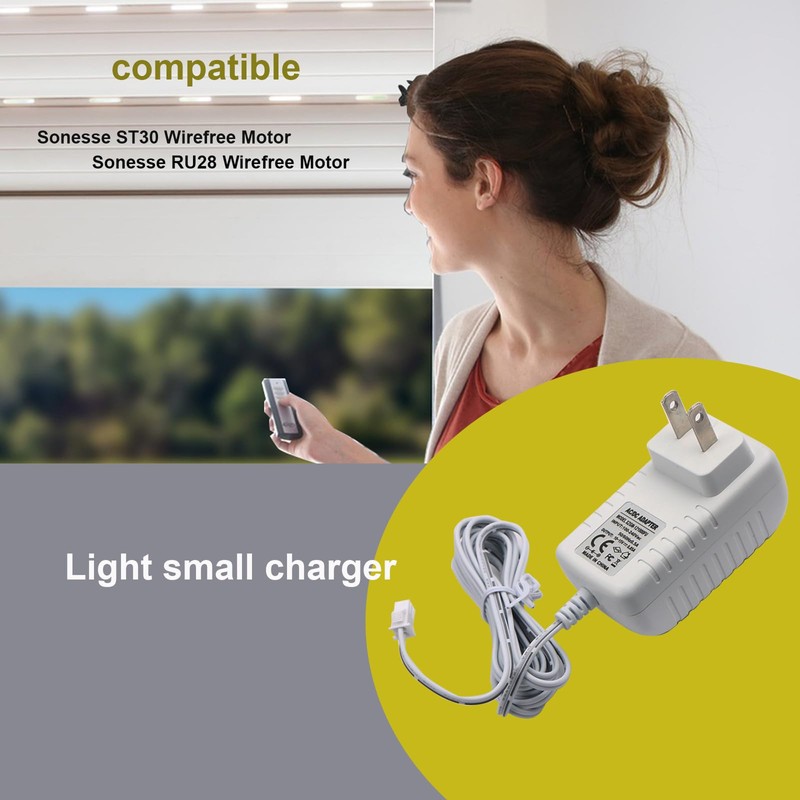 13.3V Charger Compatible with Somfy Sonesse Wirefree Plug-in Charger 9020672