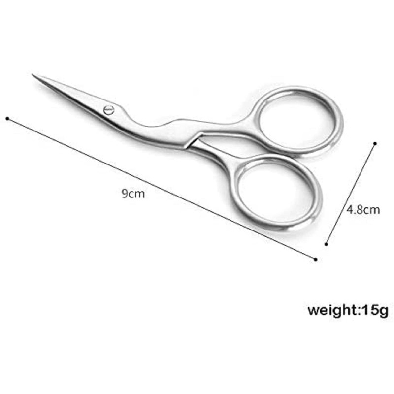 Newest Eyebrow Tweezers Brow Shaping Scissors (Silver)，Eyebrow Scissors