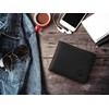Stealth Mode Black Leather Bifold Wallet for Men With ID
