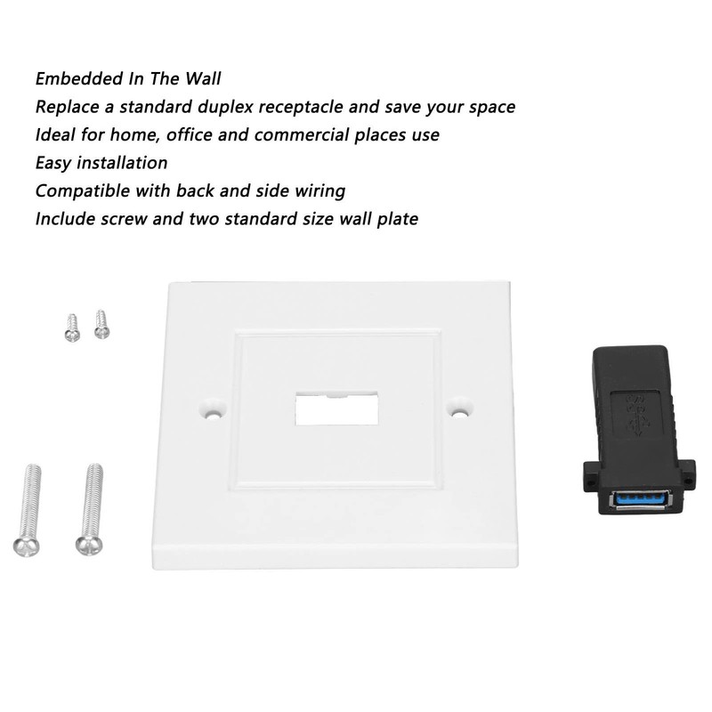 1 USB 3.0 A Wall Plate, USB Wall Charger Outlet