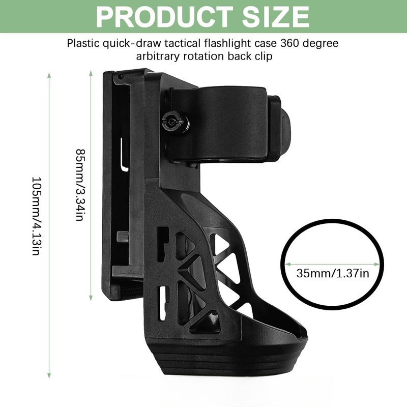 SQLJYU 360 Degree Rotation Torch Holster for Belt, Tactical Torch