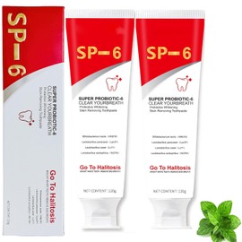 2 piezas de pasta dental probiótica ultra blanqueadora Sp-6, pasta de dientes Sp 6, cuidado de limpieza profunda, eliminación de manchas, aliento fresco.