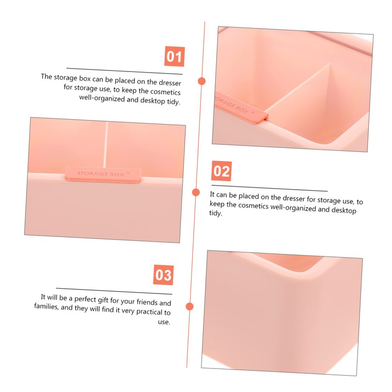 iplusmile Desktop Cotton Pad Holder Makeup Organizer Cover Dual-Compartment Storage