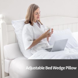MABOZOO Pillow Wedge for Headboard Gap,White Bed Wedge Gap Filler Queen Size,Foldable Bed Wedge Pillow for Headboard, Foam Mattress Gap Filler,60"x6"x6"