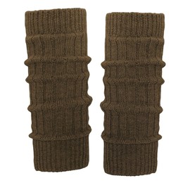 Soul-Cats Leg Warmers with Cuffs Chunky Knit Leg Warmers Classic Black Grey Brown, brown