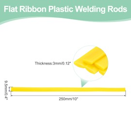 MECCANIXITY 10 Pcs Yellow Plastic Welding Rods 9.5mm x 250mm PE Flat Ribbon Welding Strip with Smoothing Tools for Repairing Water Tanks Forklift Pallets Trash Cans(0.4inch x 10inch)