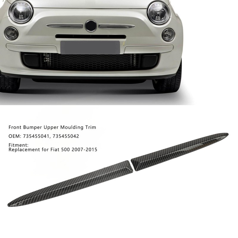 1 Pair Front Bumper Upper Moulding Trim 735455041 Carbon Fiber