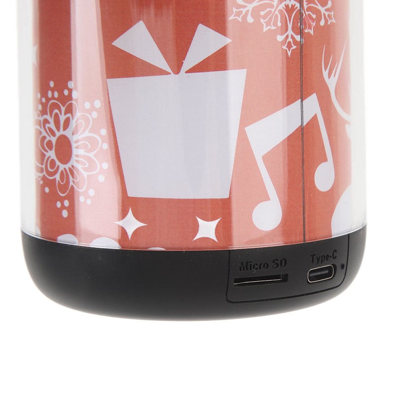 Mini Bluetooth Speaker Christmas Pattern Festive Atmosphere RGB Music Player