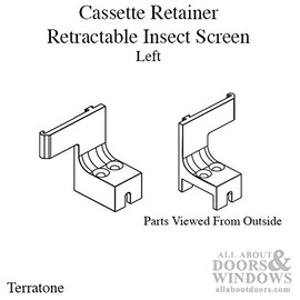 Cassette Retainer w/Screws - Insect Screen Retractable - for Andersen FGD - Left - Terratone