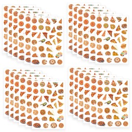768PCS Pizza Themed Paper Stickers，Food/Pizza Party Favors Decorations Supplies Goodie Bag Stuffers Favors Prize Motivational Sticker(24 Sheets)