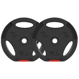 Signature Fitness Vinyl Standard 1-Inch Plate Weight Plate for Strength Training and Weightlifting, 10-Pound, Pair