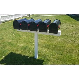 Handy Post for 5 S,M,L Mailboxes, 42-in x 54-in, Heavy Duty, White, Vinyl Sleeve (mailboxes not Included)