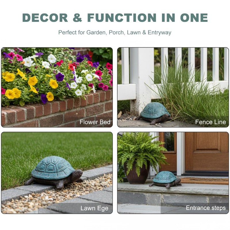 Cast Iron Turtle Key Hider, Outdoor Spare Hidden Key Holder