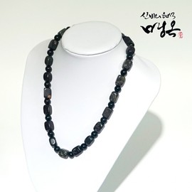 Natural Maegok Square Bead Health Necklace Maegok Square Bead Necklace / Men's