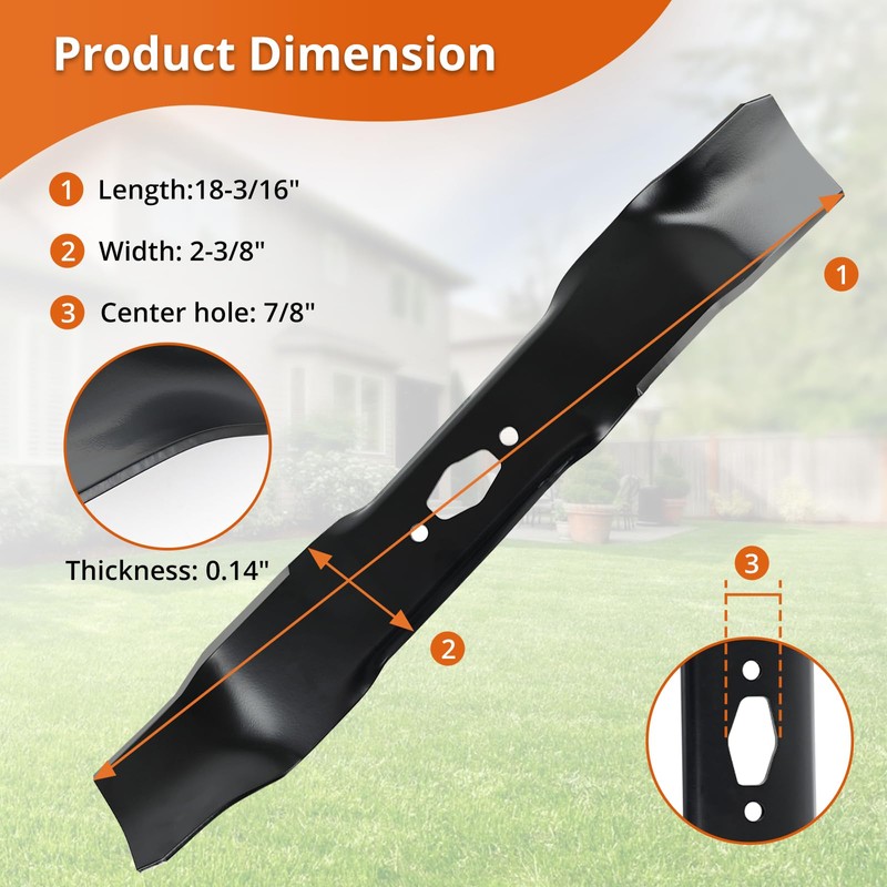 budrash 742-05535 Mulching Blade, Compatible with 42 Inch Decks MTD