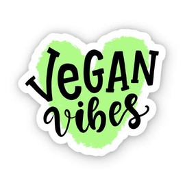 Vegan Vibes - 8" Vinyl Sticker - for Car Laptop I-Pad - Waterproof Decal