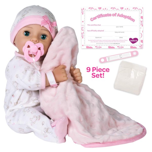 Adora Adoption Baby Hope - 16 inch newborn doll, with accessories and Certificate of Adoption