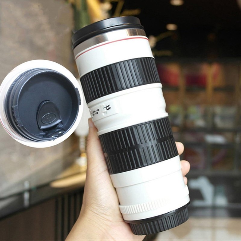 Coffee Cup Camera Lens Coffee Cups Cup with Lid Stainless