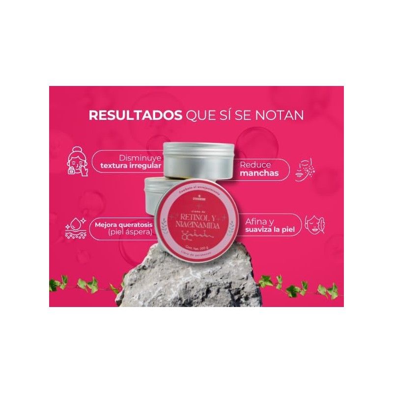 Crema Facial con Vitamina A y Niacinamida Hidratante e Iluminadora