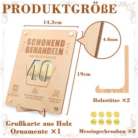 Sugeru Geldgeschenke Geburtstag Holz Geburtstagskarte, 50. Geburtstag Geldgeschenke Verpackung aus Holz inkl. Ständer, Witzige Konfirmation Geschenk für 50 Geburtstag Mann Frau (50. Geburtstag)