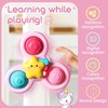 lerrbo 3PCS Pop Suction Cup Spinner Toys for 1 Year
