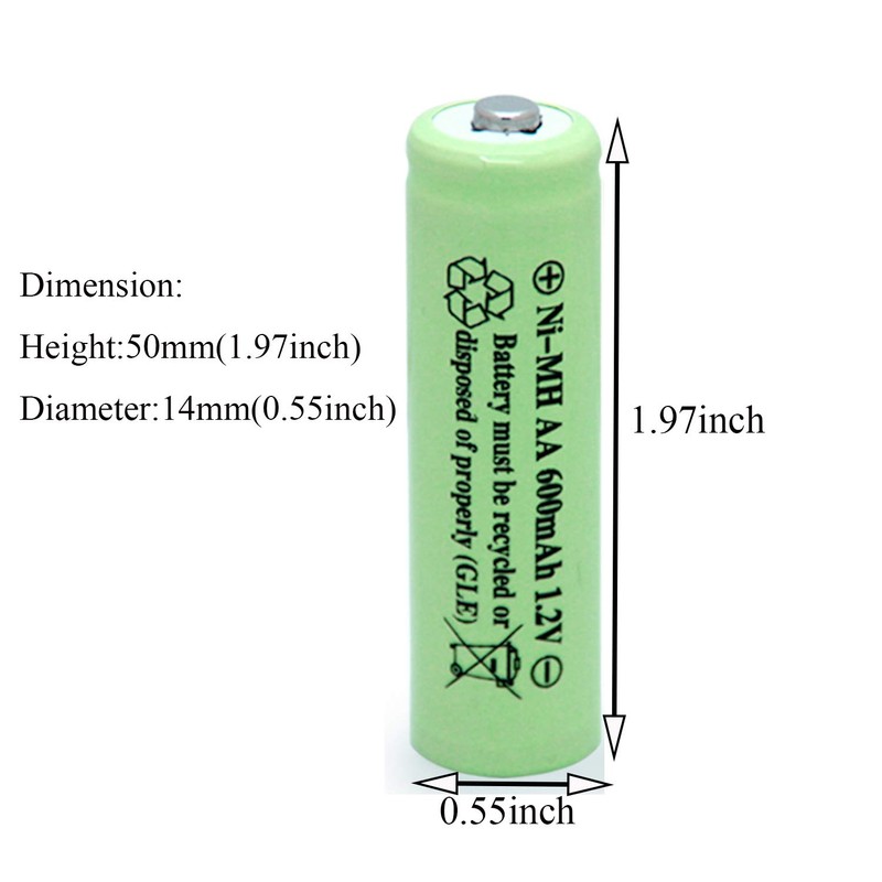 QBLPOWER AA Ni-MH 600mAh 1.2V Rechargable Solar Light Batteries for