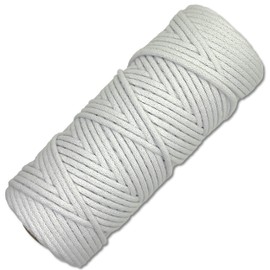 Cotton Cord 100 Metres 3 mm Macrame Cord Textile Yarn Cotton Rope Gym Bag Crafts DIY (001 | White)