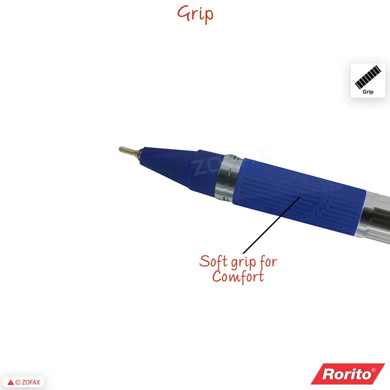 rorito 10 x Charmer BLUE 0.7mm Tip Ballpoint Pens Soft