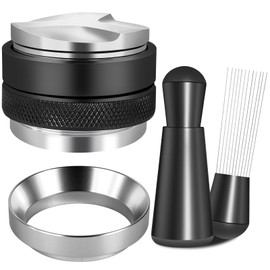 Reoszeank 54mm Espresso Accessories Kit, Coffee Distributor and Tamper Leveler, WDT Tool and Dosing Funnel Set Fits 54 mm Espresso Machines and Portafilters