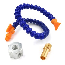 Uenede Magnetic Base with Barb Connector + 1/4"PT Flat Nozzle Plastic Coolant Pipe with Switch Adjustable Flexible Water Oil Cooling Hose